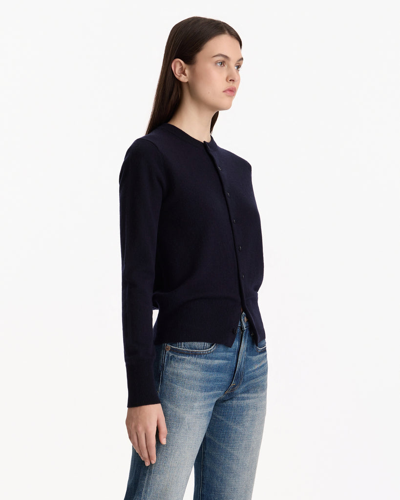 Extreme Cashmere N°300 Little 2 Cardigan in navy