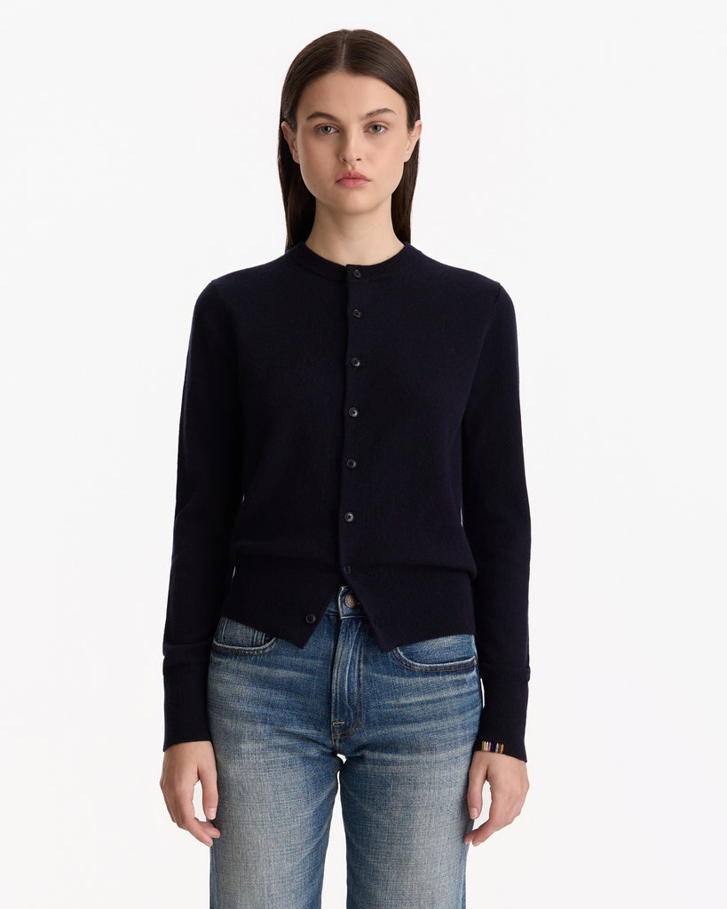 Extreme Cashmere N°300 Little 2 Cardigan in navy
