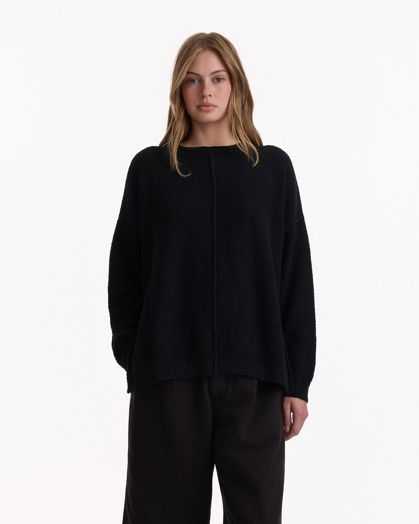 Lauren Manoogian Boucle Crewneck in black