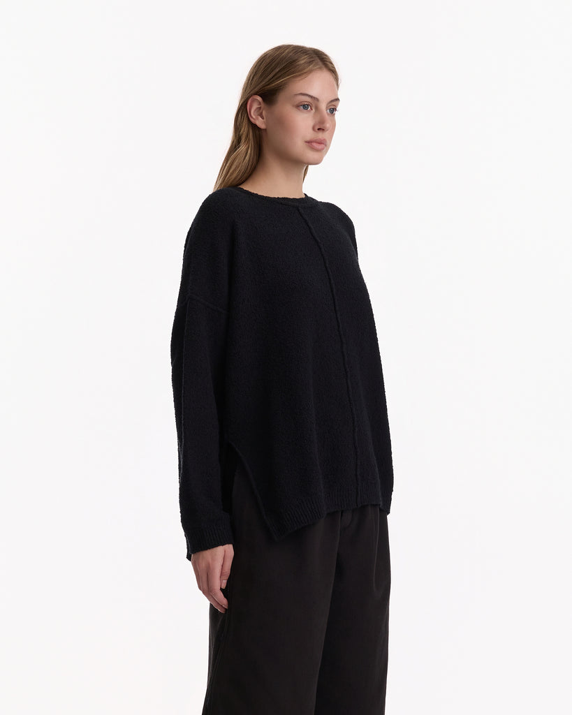 Lauren Manoogian Boucle Crewneck in black