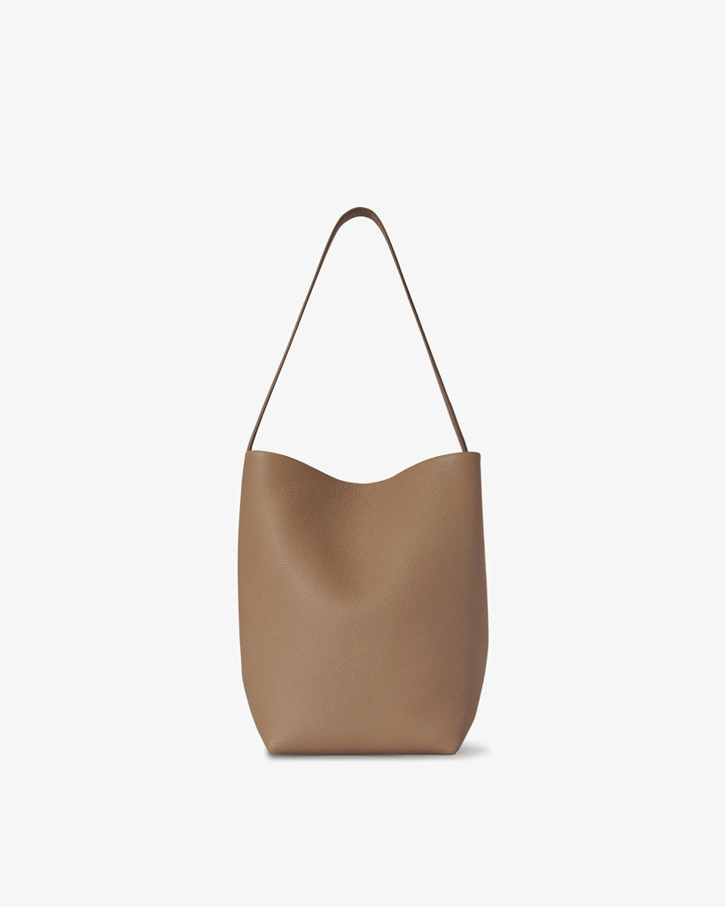 The Row Medium N/S Park Tote in dark taupe