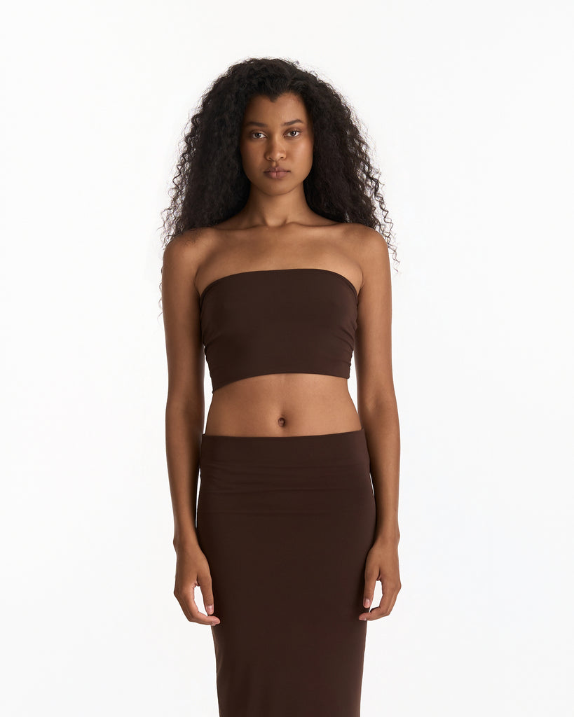 One Nineteen Bandeau in chocolate