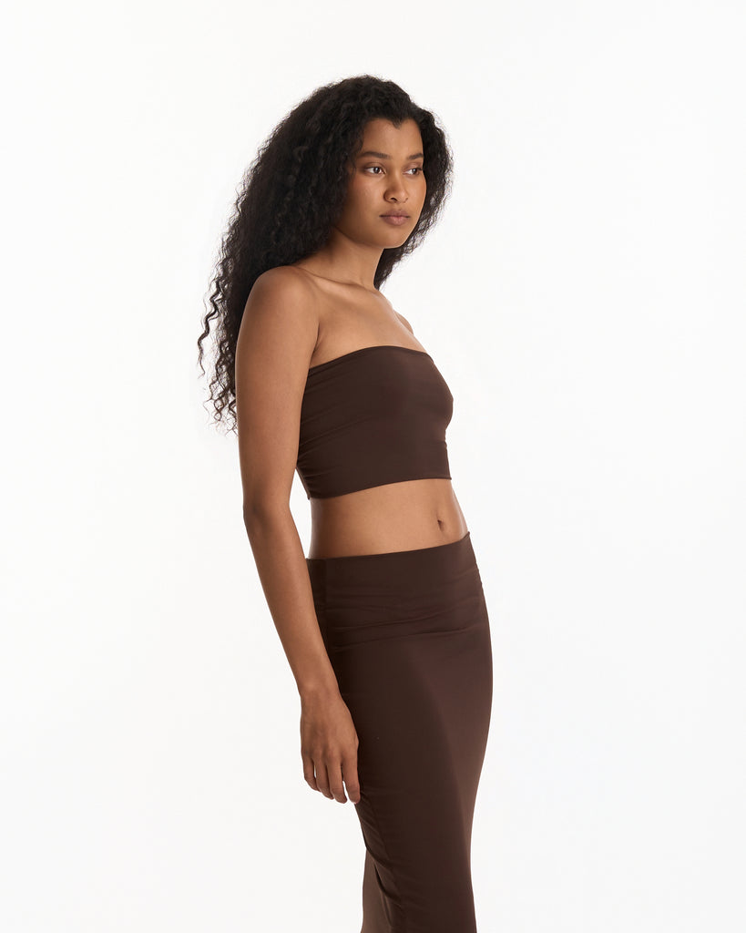One Nineteen Bandeau in chocolate