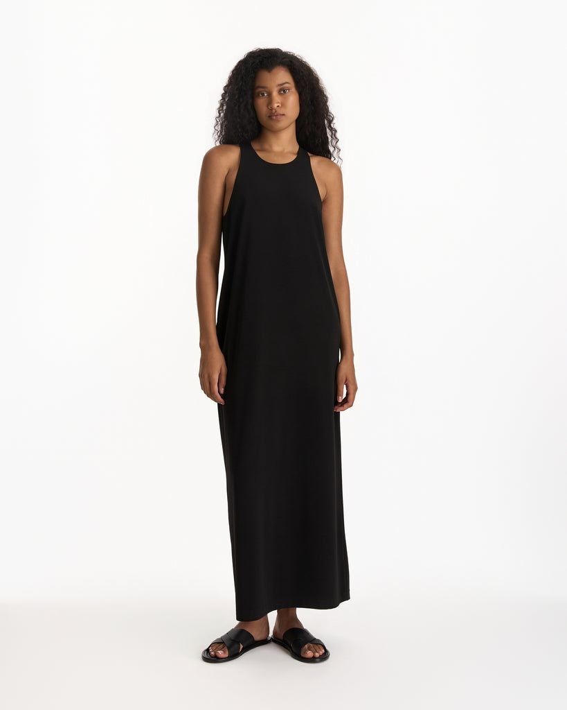One Nineteen Racer Tank Dress in black