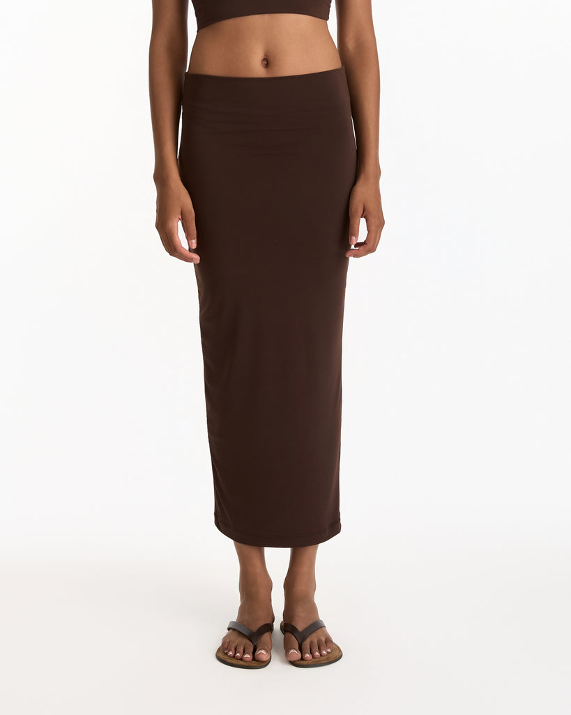 One Nineteen Tube Skirt in chocolate
