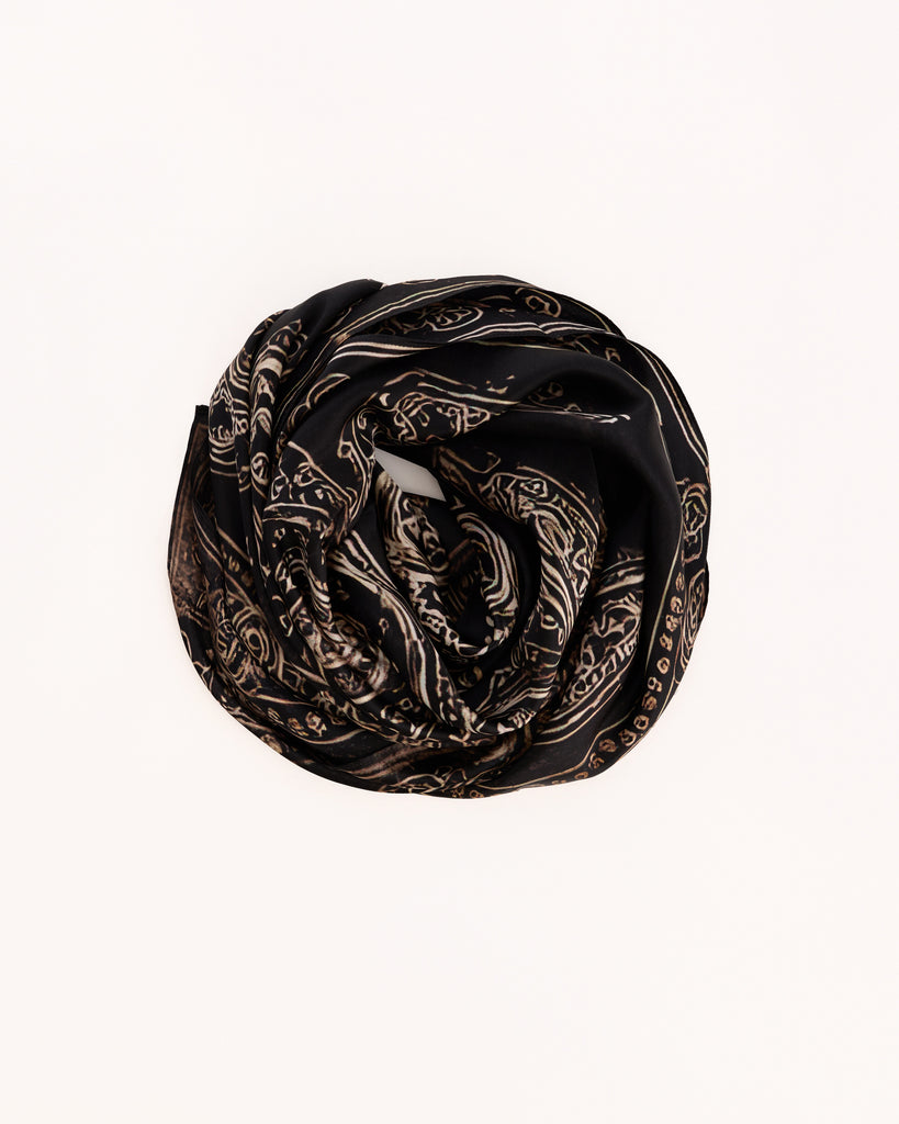 R13 Oversized Bandana Scarf in black