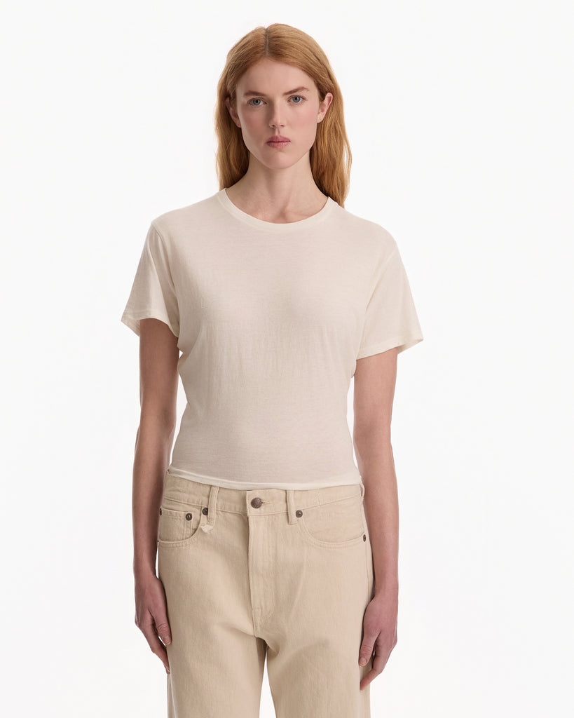 R13 Tight Waist Tee in white