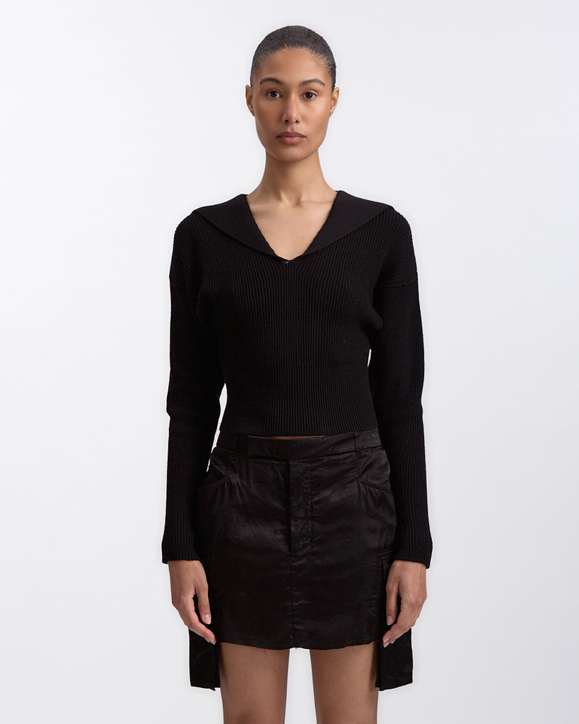 Rick Owens Dracu Cropped V Knit 