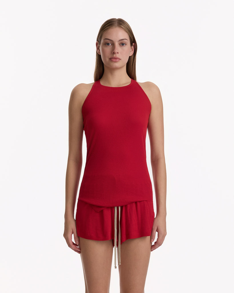 Rick Owens Lillies Basic Tank in cardinal red