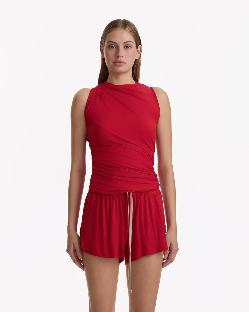 Rick Owens Lillies Luna Top in cardinal red