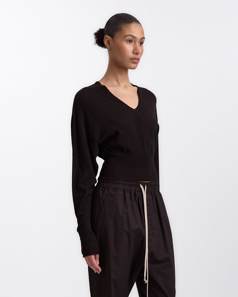 Rick Owens V Cropped Knit in black