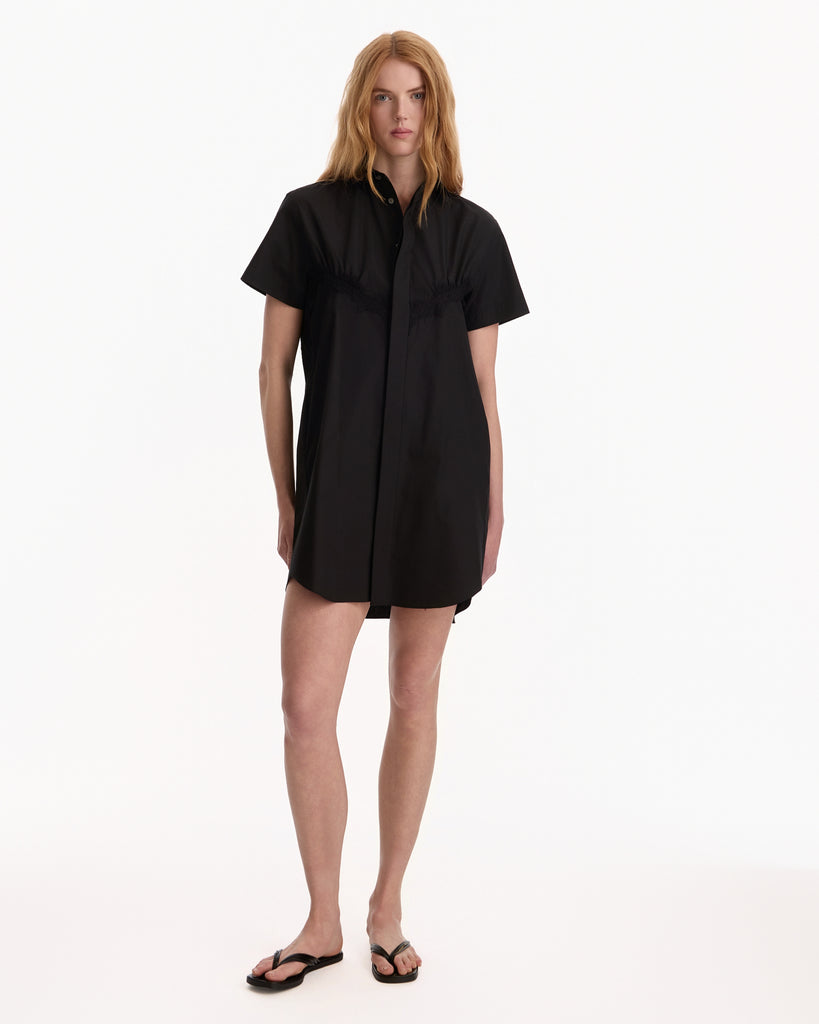 Sacai Poplin Dress in black