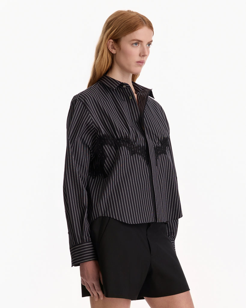 Sacai Poplin Shirt in black