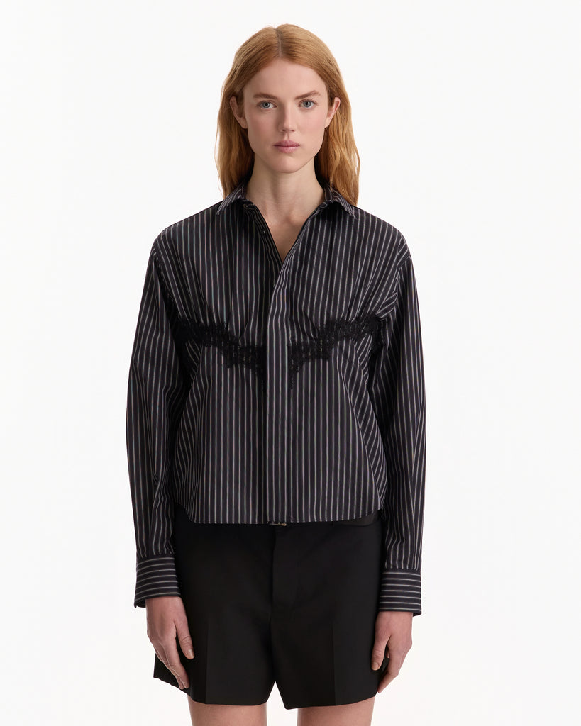 Sacai Poplin Shirt in black