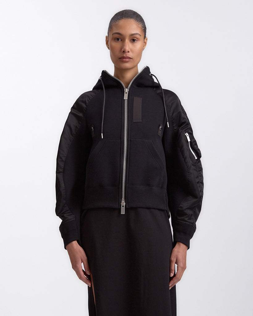 Sacai Sponge Sweat Hoodie in black