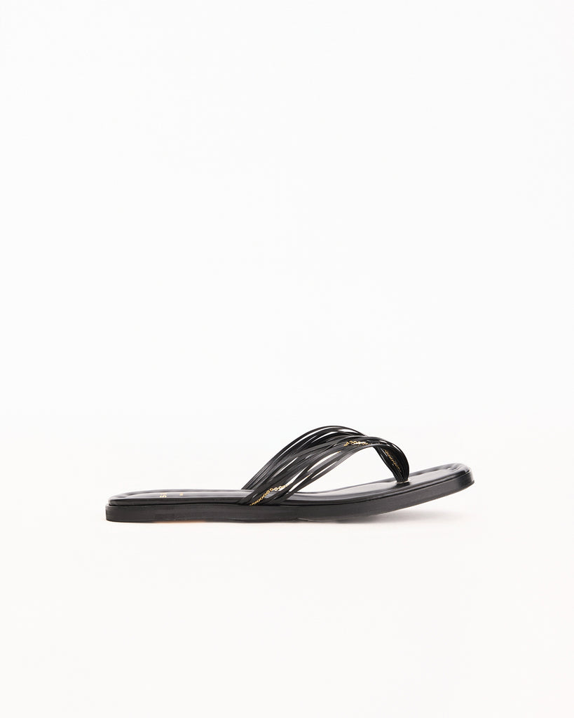 Sacai Straps Flip Flops in black