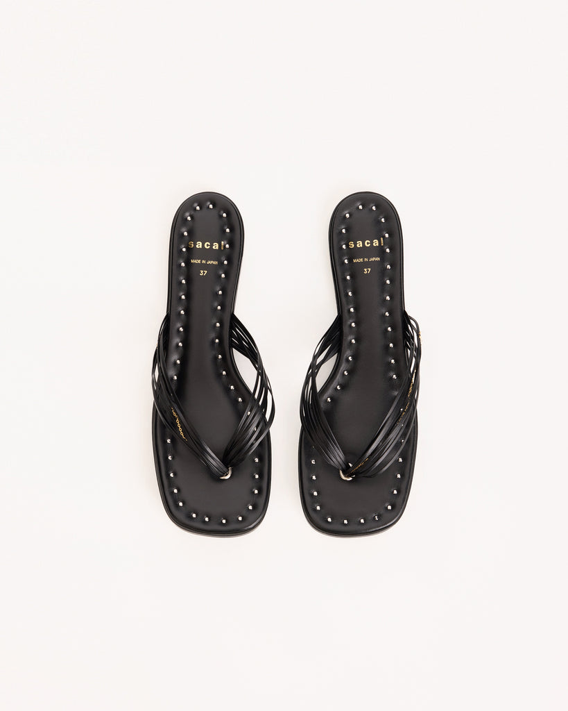 Sacai Straps Flip Flops in black