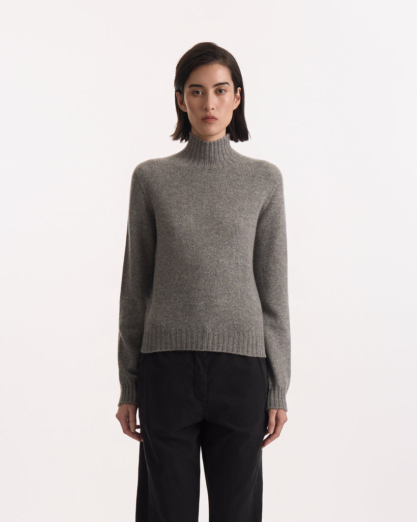 The Row Kensington Turtleneck in medium heather grey
