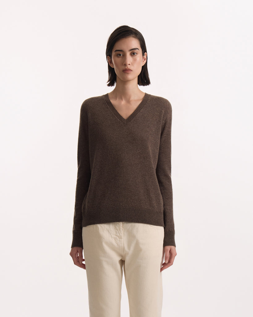 The Row Phora Sweater in grey taupe