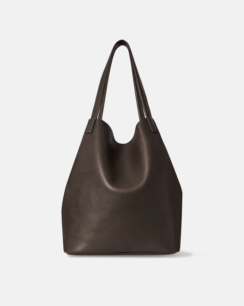 The Row Clement Tote in walnut shadow