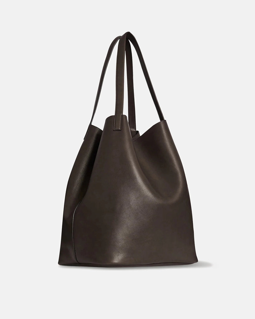 The Row Clement Tote in walnut shadow