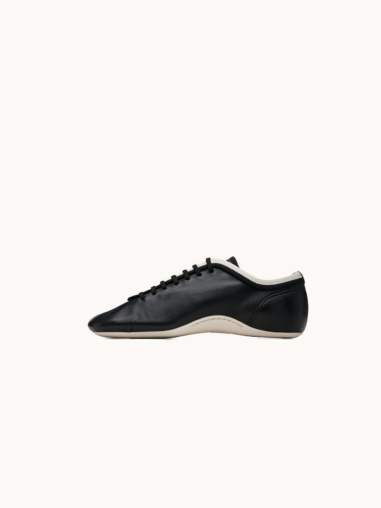 Dries Van Noten Leather Ballerina Sneaker in black